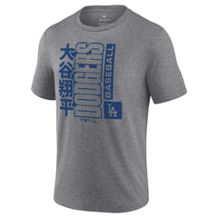 Shohei Ohtani Los Angeles Dodgers Tri-Blend T-Shirt - Heather Gray