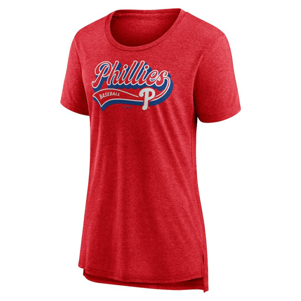 Philadelphia Phillies Women's League Leader Tri-Blend T-Shirt - Red