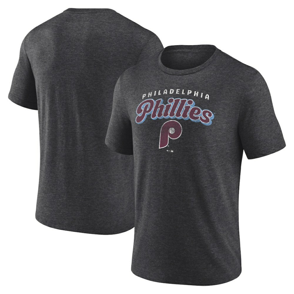 Philadelphia Phillies Wonderment Tri-Blend T-Shirt - Charcoal