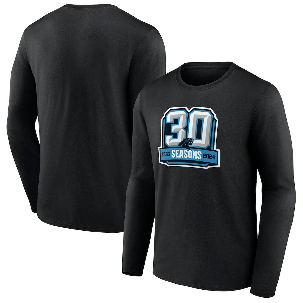 Carolina Panthers 30th Anniversary Long Sleeve T-Shirt - Black outlet