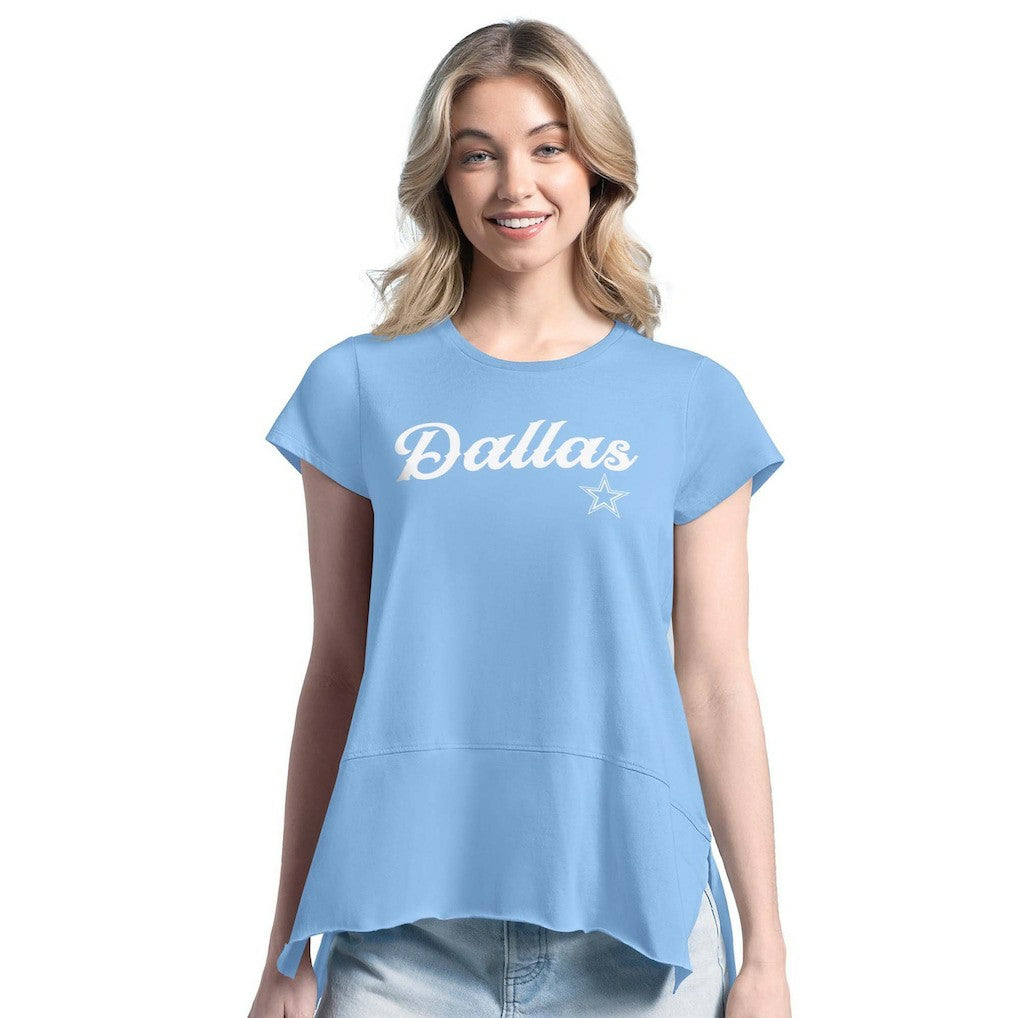 Dallas Cowboys Margaritaville Women's Gametime Is Paradise T-Shirt - Light Blue on sale