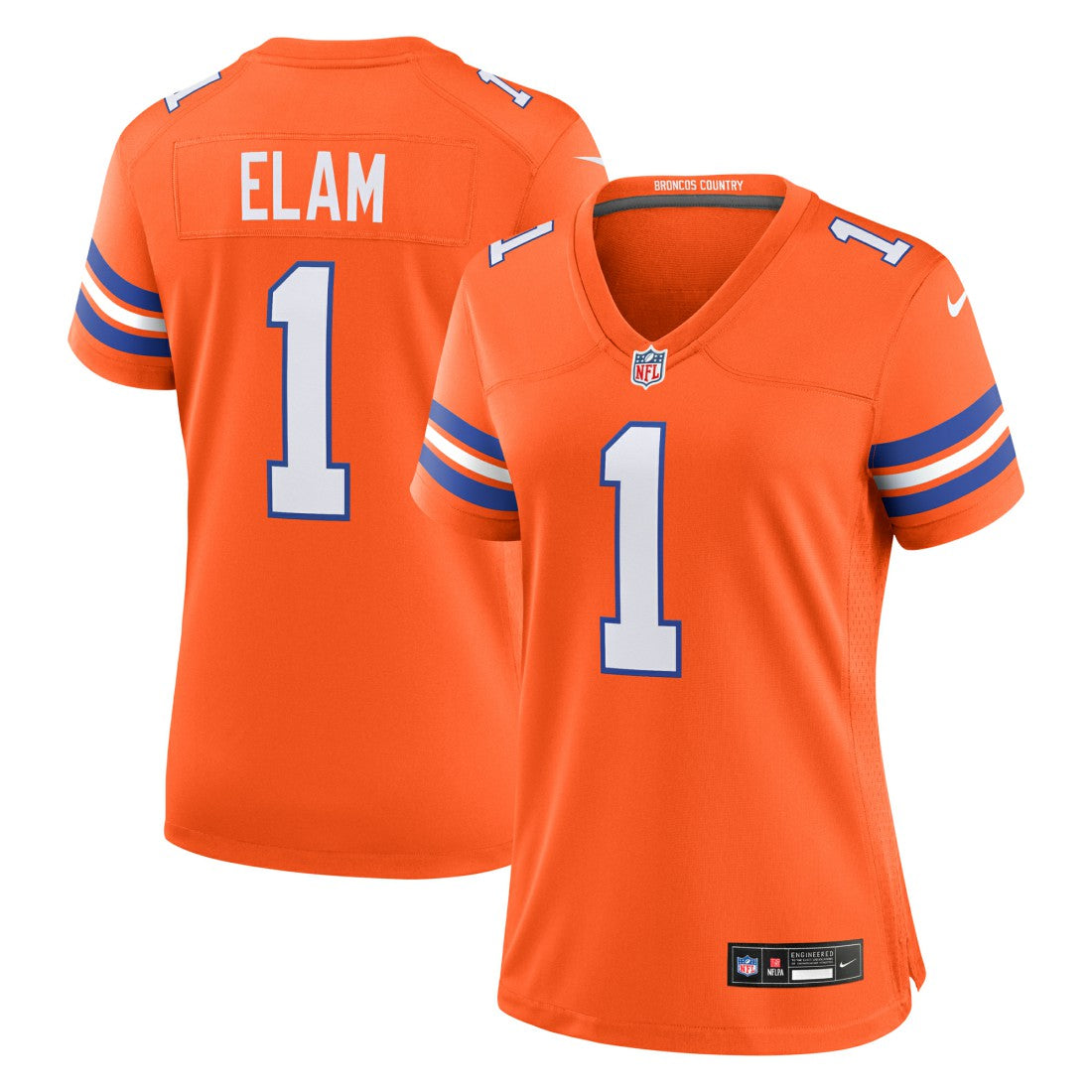 Jason Elam Denver Broncos Women's Mile High Collection 1977 Throwback Retired Player Game Jersey - Orange | Nike online