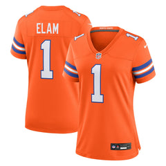 Jason Elam Denver Broncos Women's Mile High Collection 1977 Throwback Retired Player Game Jersey - Orange | Nike online