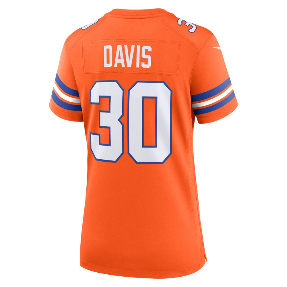 Terrell Davis Denver Broncos Women's Mile High Collection 1977 Throwback Retired Player Game Jersey - Orange | Nike online