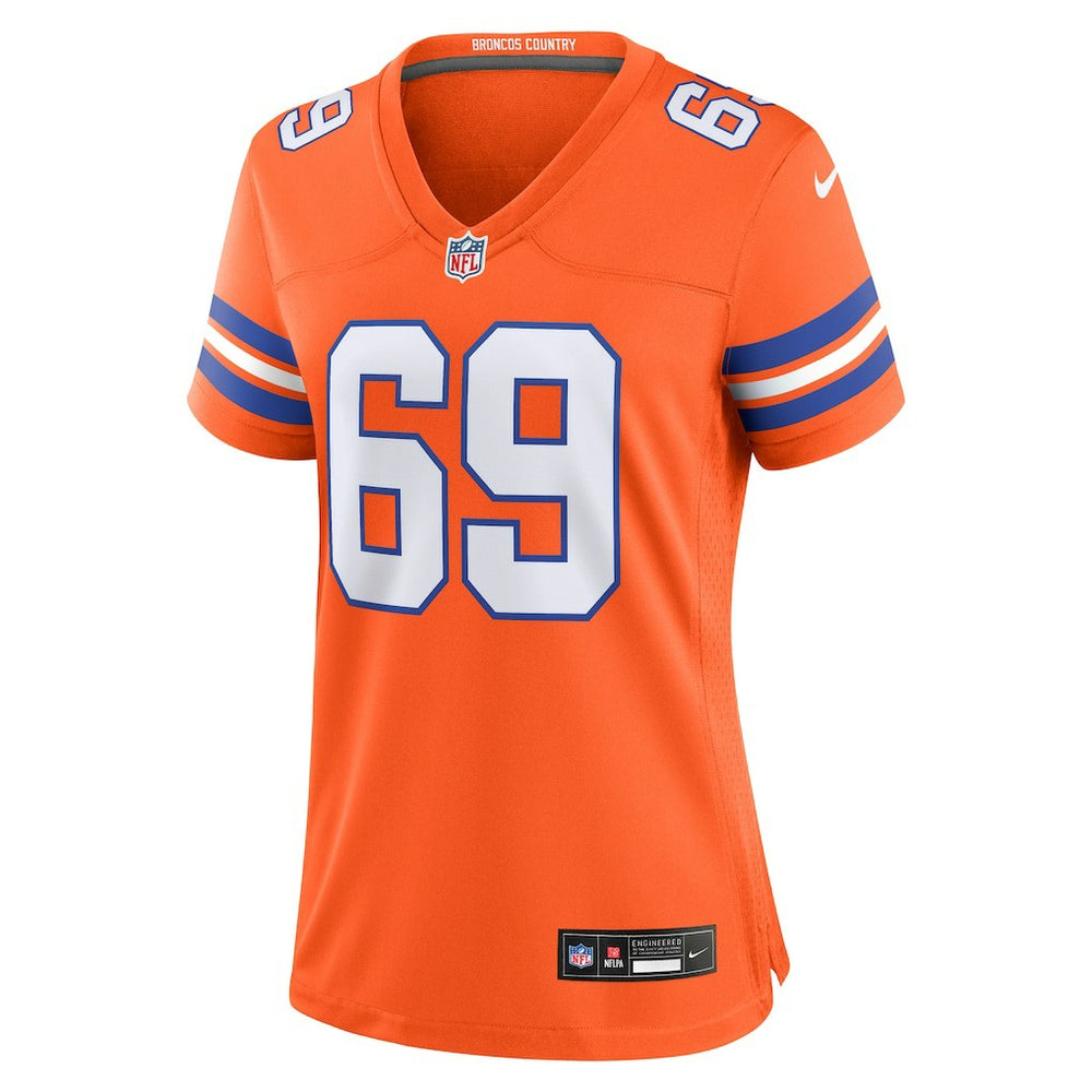 Mark Schlereth Denver Broncos Women's Mile High Collection 1977 Throwback Retired Player Game Jersey - Orange | Nike outlet