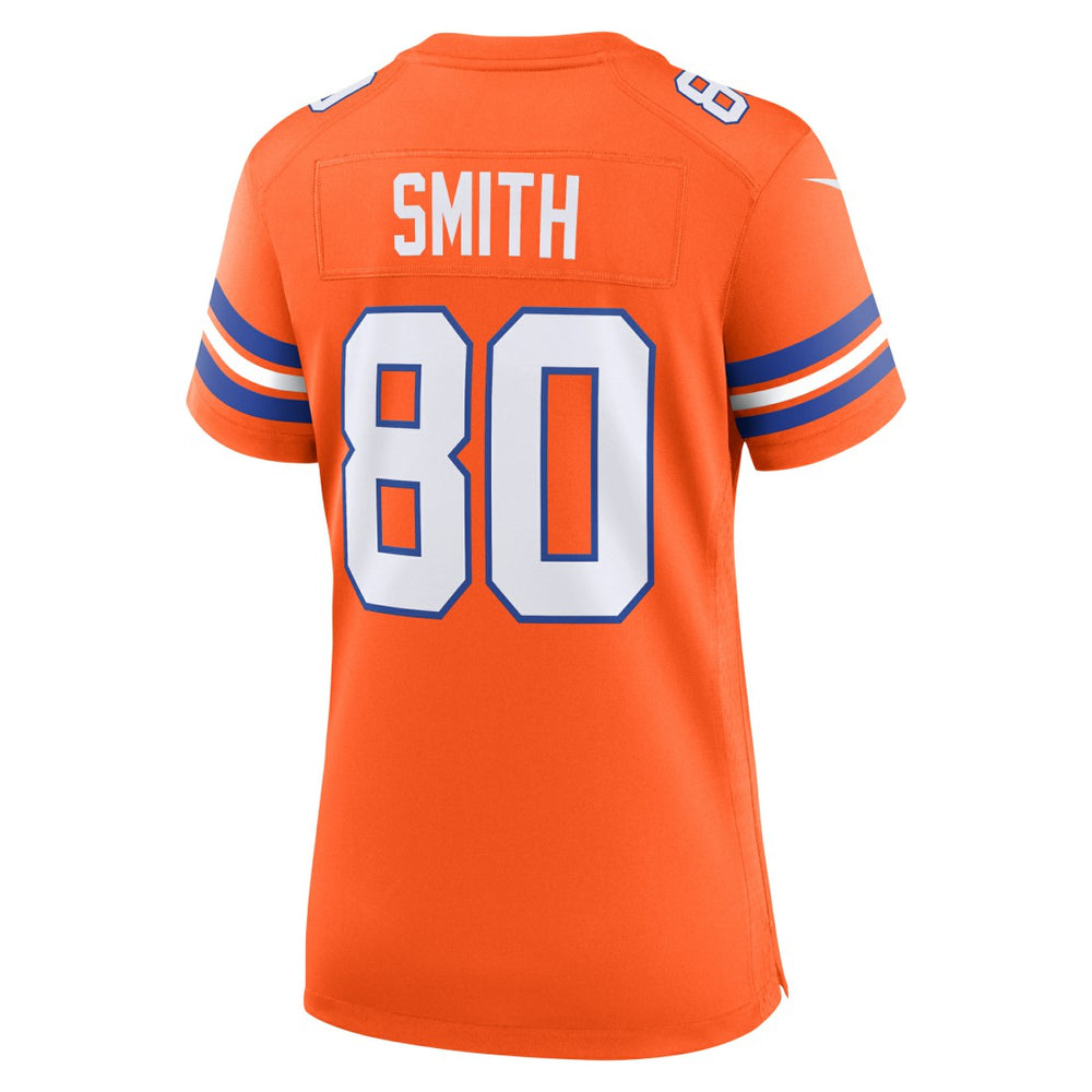 Rod Smith Denver Broncos Women's Mile High Collection 1977 Throwback Retired Player Game Jersey - Orange | Nike on sale