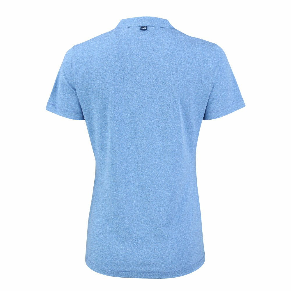 Kansas City Royals Cutter & Buck Women's Forge Stretch Blade DryTec V-Neck Polo - Heather Light Blue