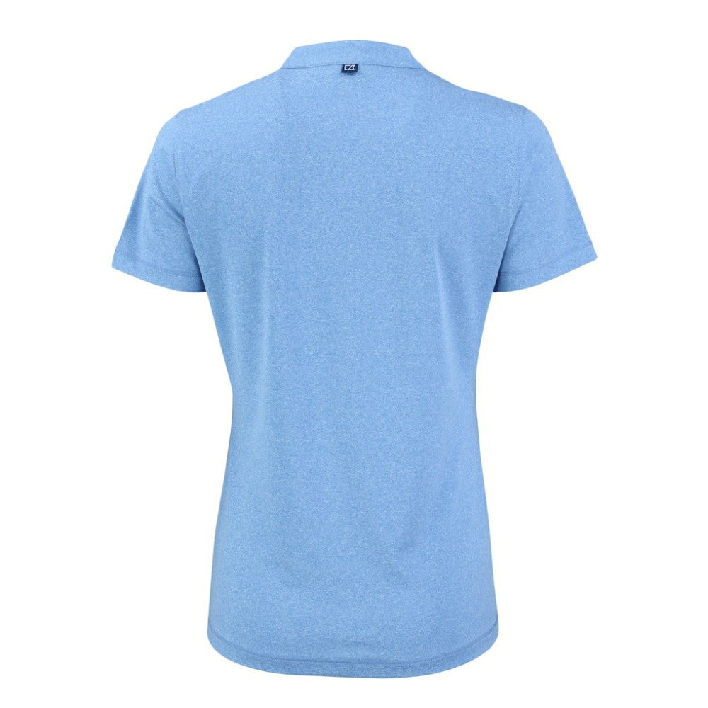 Philadelphia Phillies Cutter & Buck Women's Forge Stretch Blade DryTec V-Neck Polo - Heather Light Blue