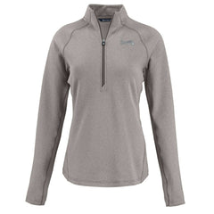 Atlanta Braves Cutter & Buck Women's Peshastin Eco Fleece Recycled Raglan Half-Zip Top - Heather Gray