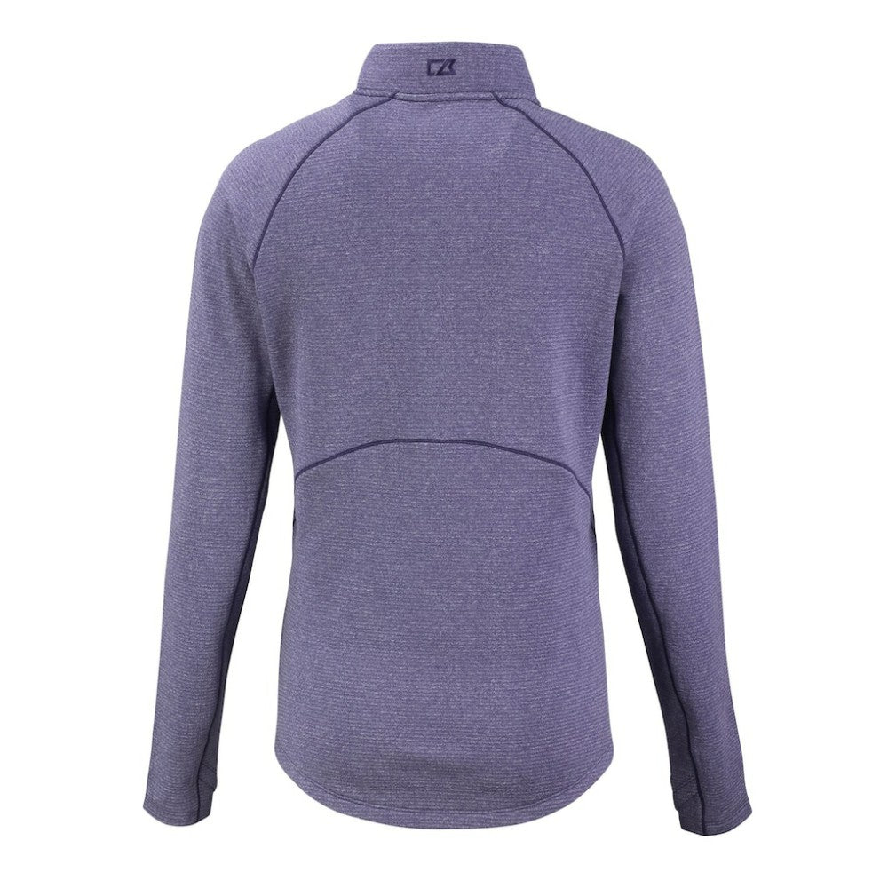 Colorado Rockies Cutter & Buck Women's Peshastin Eco Fleece Recycled Raglan Half-Zip Top - Heather Purple