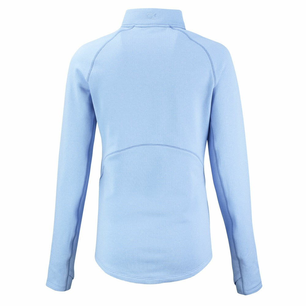 Kansas City Royals Cutter & Buck Women's Peshastin Eco Fleece Recycled Raglan Half-Zip Top - Heather Light Blue