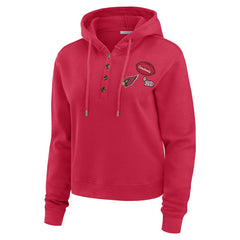 Arizona Cardinals WEAR by Erin Andrews Women's Plus Size Waffle Hoodie Pullover Top - Cardinal discount