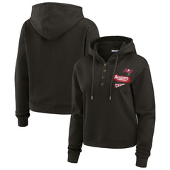 Tampa Bay Buccaneers WEAR by Erin Andrews Women's Plus Size Waffle Hoodie Pullover Top - Pewter on sale