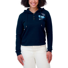 Tennessee Titans WEAR by Erin Andrews Women's Plus Size Waffle Hoodie Pullover Top - Navy sale