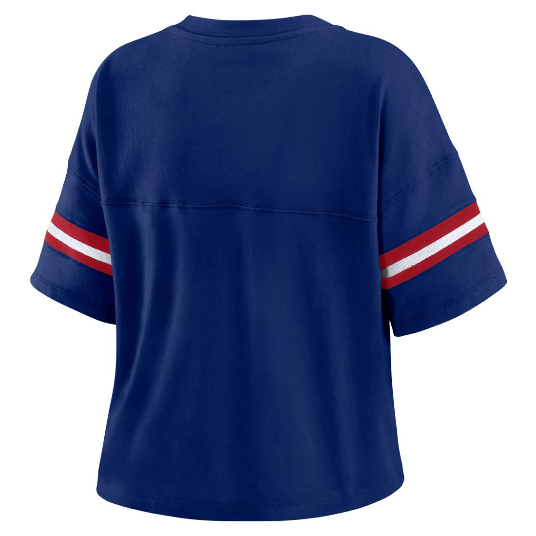 New York Giants WEAR by Erin Andrews Women's Plus Size Color Block Boxy T-Shirt - Royal/White sale
