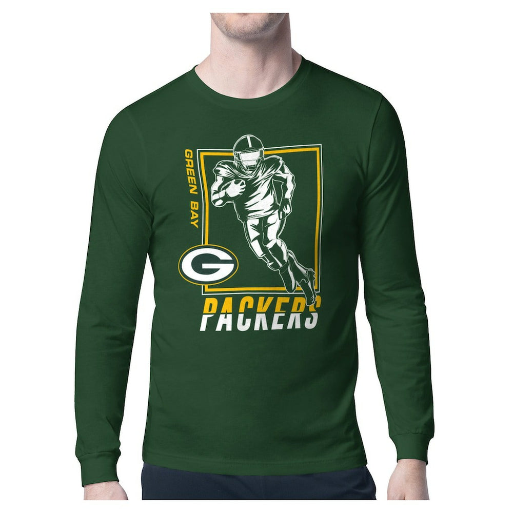 Green Bay Packers Starter Player Grid Graphic Long Sleeve T-Shirt - Olive for sale