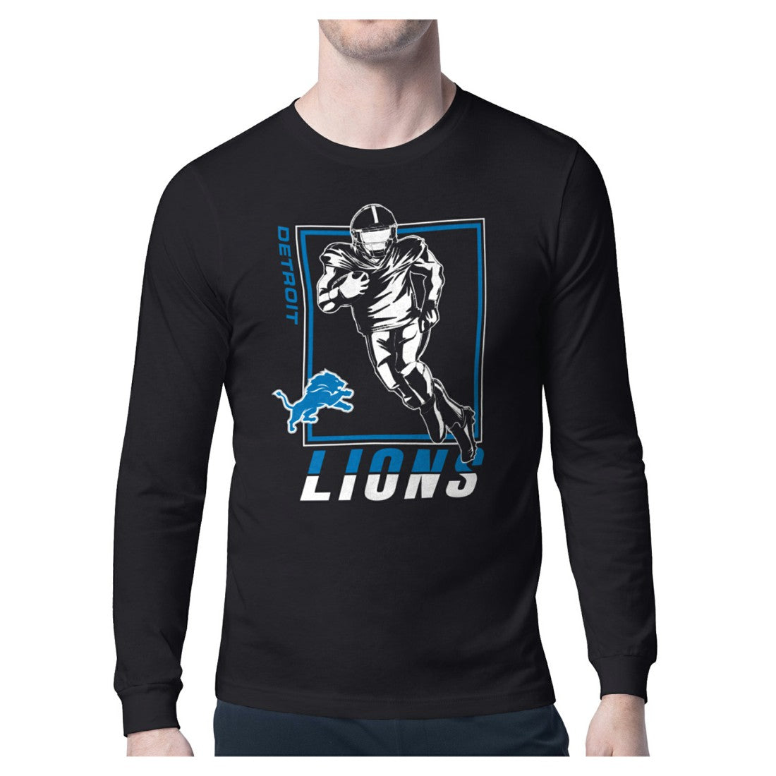 Detroit Lions Starter Player Grid Graphic Long Sleeve T-Shirt - Black discount