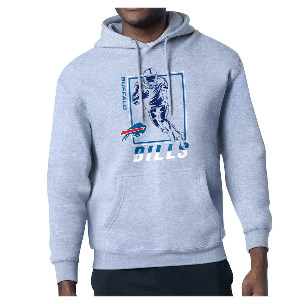 Buffalo Bills Starter Player Grid Pullover Hoodie - Heather Gray cheap