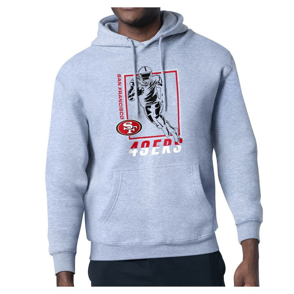 San Francisco 49ers Starter Player Grid Pullover Hoodie - Heather Gray for sale