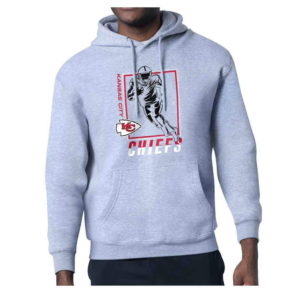 Kansas City Chiefs Starter Player Grid Pullover Hoodie - Heather Gray discount