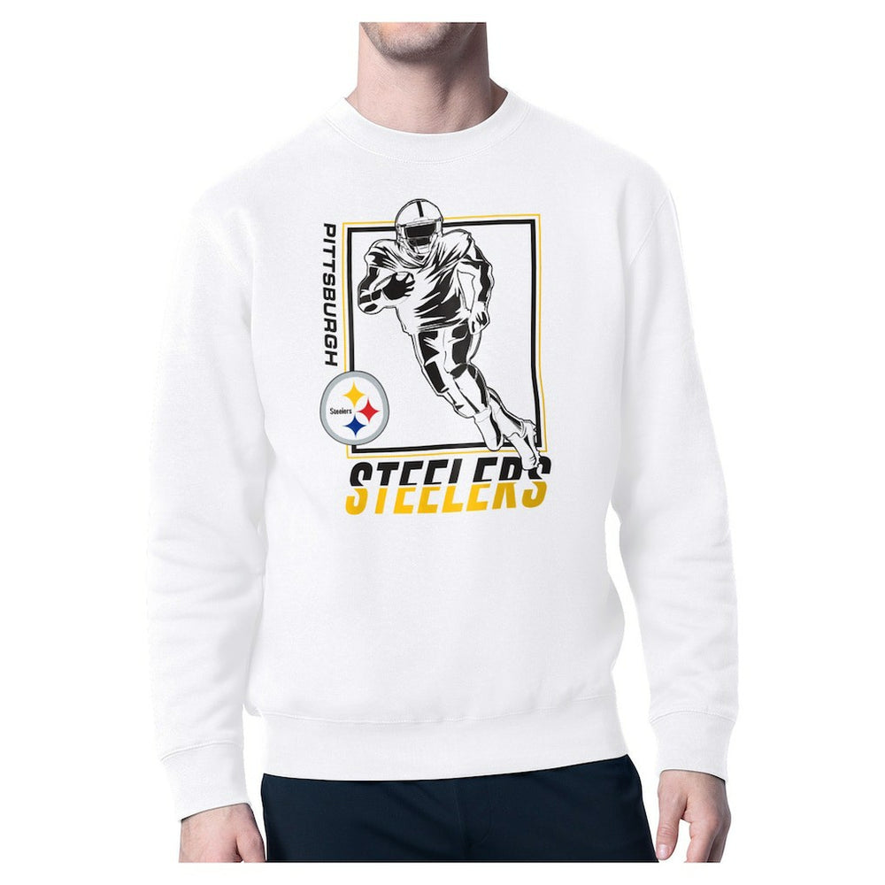 Pittsburgh Steelers Starter Player Grid Pullover Sweatshirt - White cheap