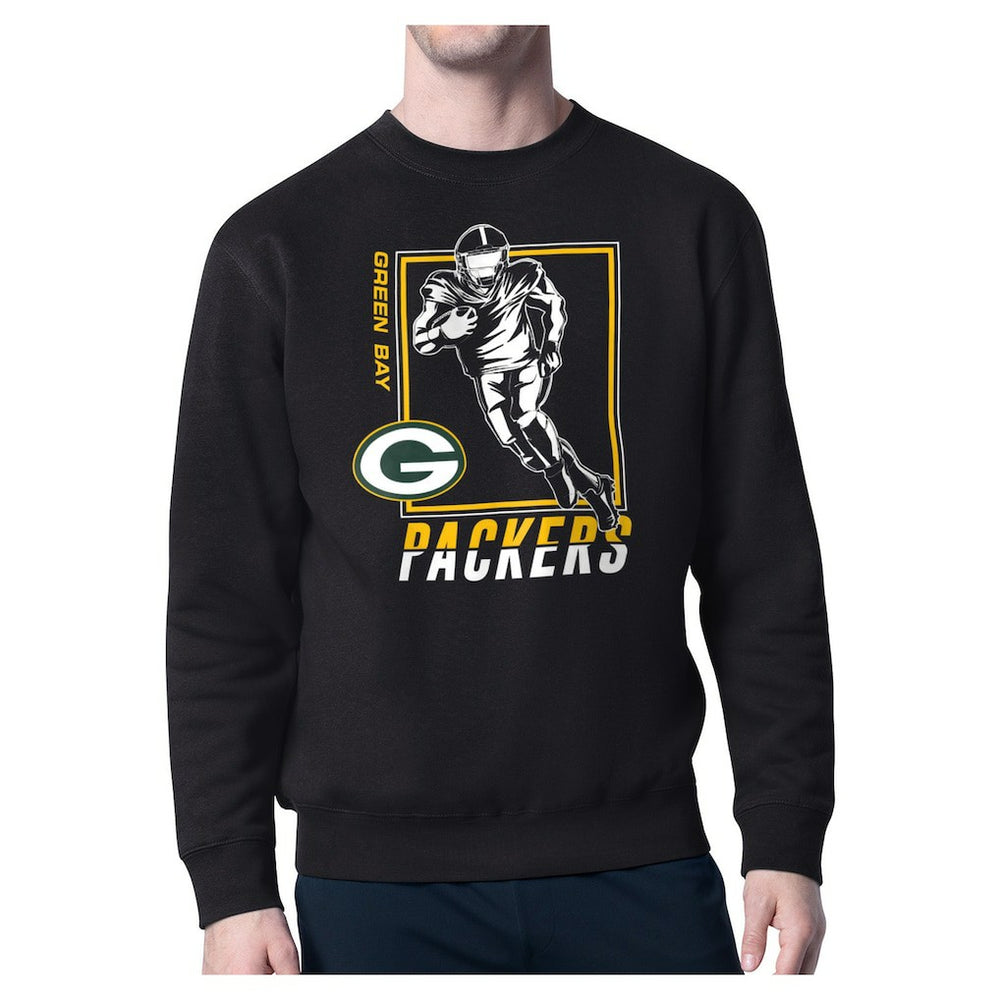 Green Bay Packers Starter Player Grid Pullover Sweatshirt - Black outlet