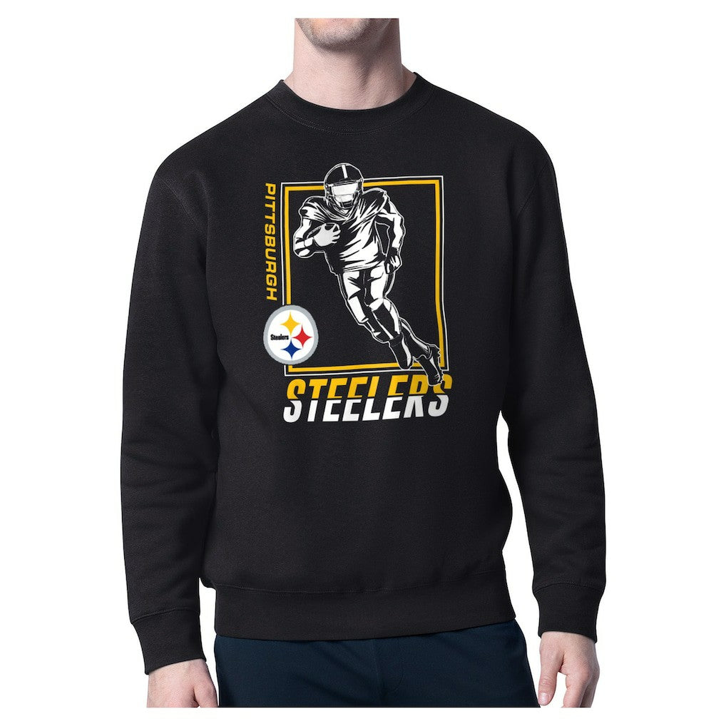 Pittsburgh Steelers Starter Player Grid Pullover Sweatshirt - Black discount