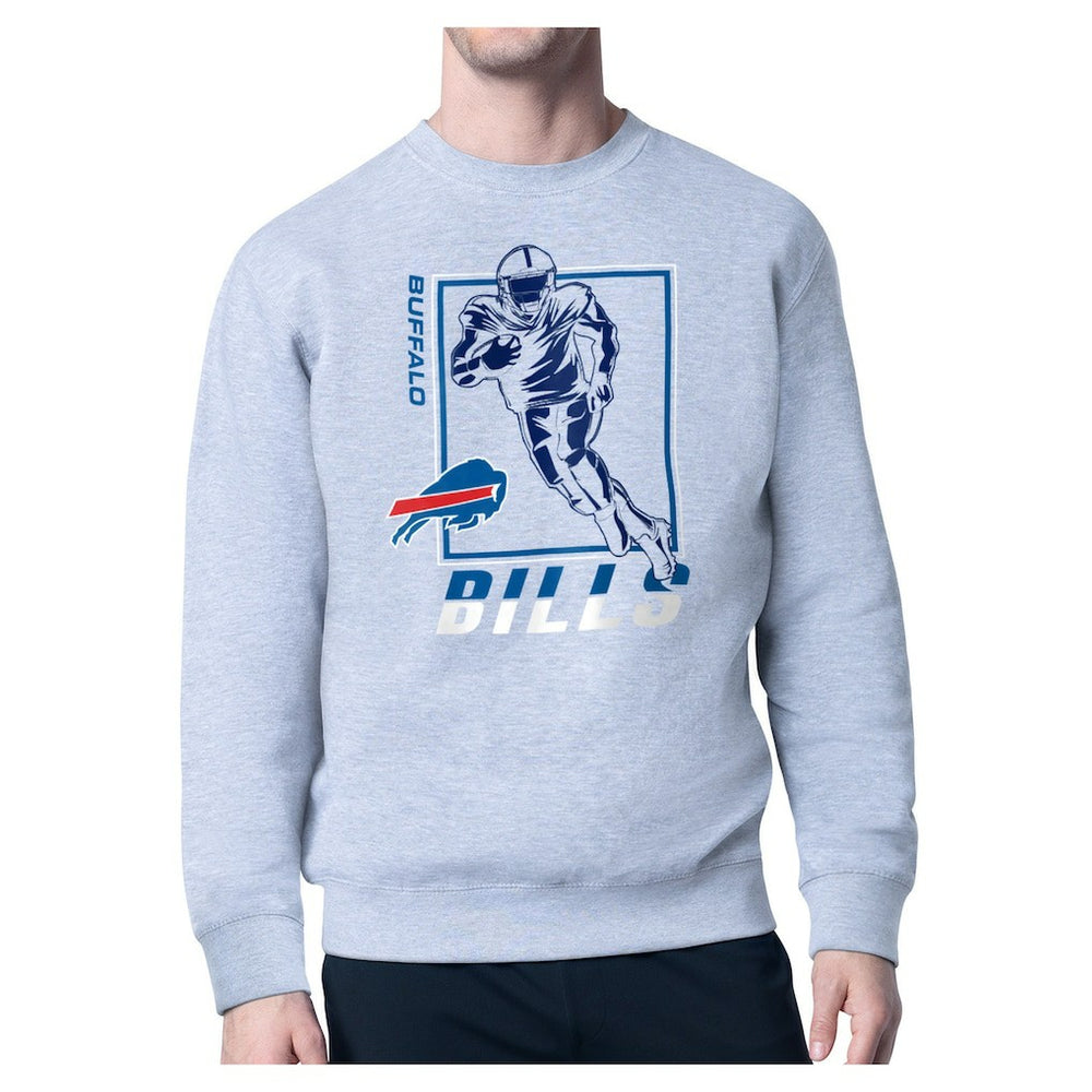 Buffalo Bills Starter Player Grid Pullover Sweatshirt - Heather Gray discount
