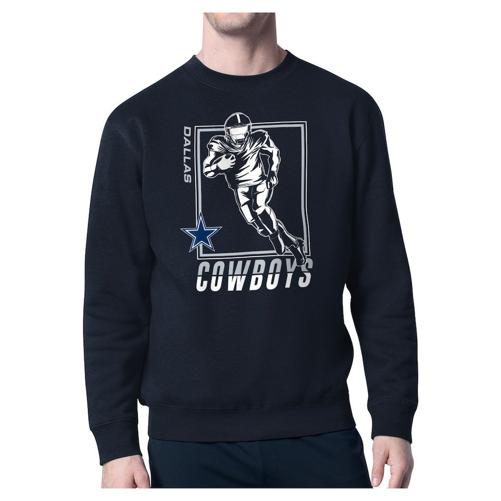 Dallas Cowboys Starter Player Grid Pullover Sweatshirt - Navy outlet