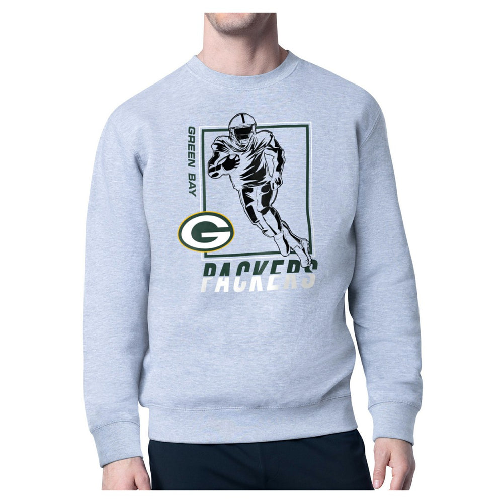 Green Bay Packers Starter Player Grid Pullover Sweatshirt - Heather Gray on sale
