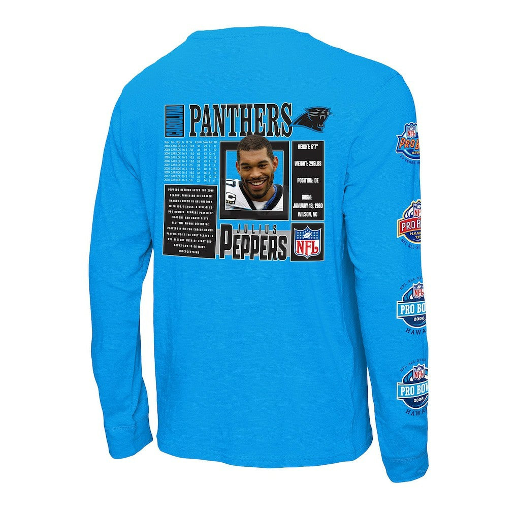 Julius Peppers Carolina Panthers Pro Bowl Long Sleeve T-Shirt – Blue on sale