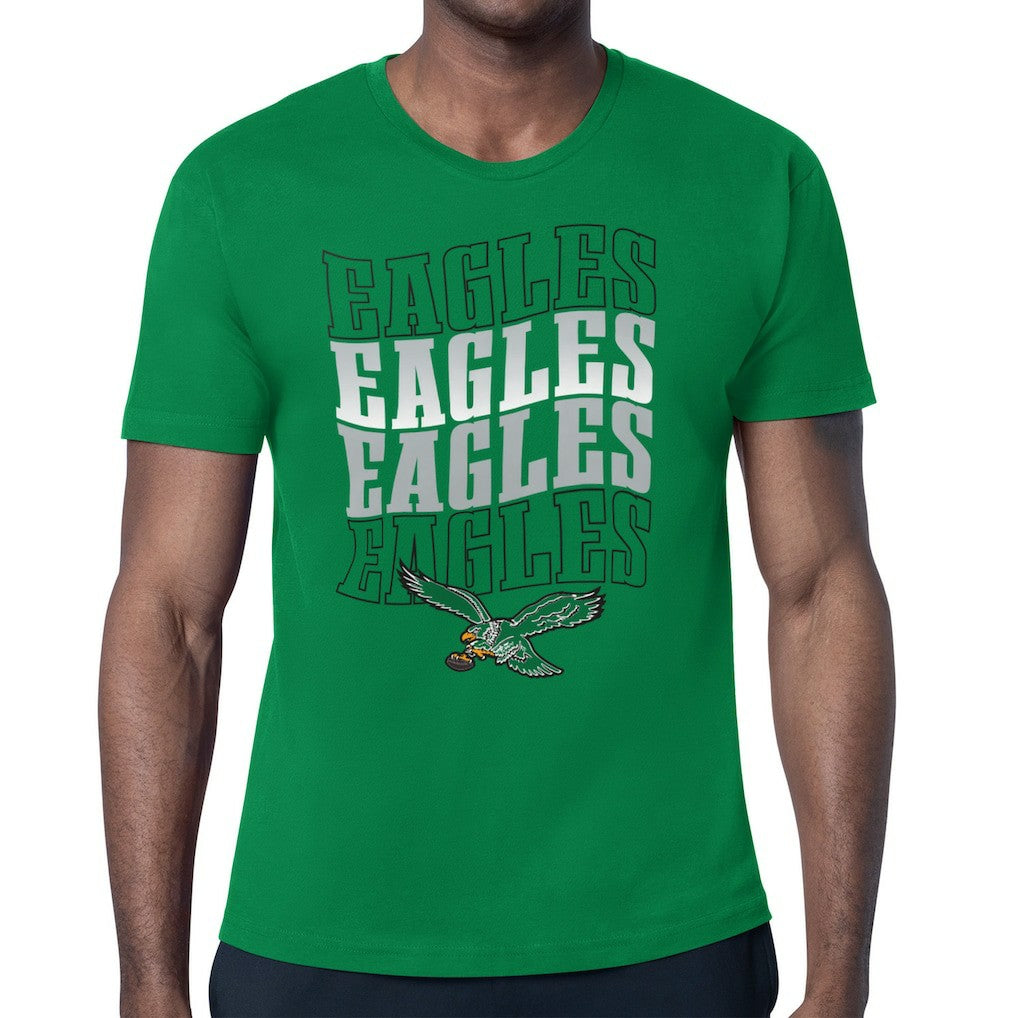 Philadelphia Eagles Starter Stacked Retro Logo T-Shirt - Kelly Green cheap