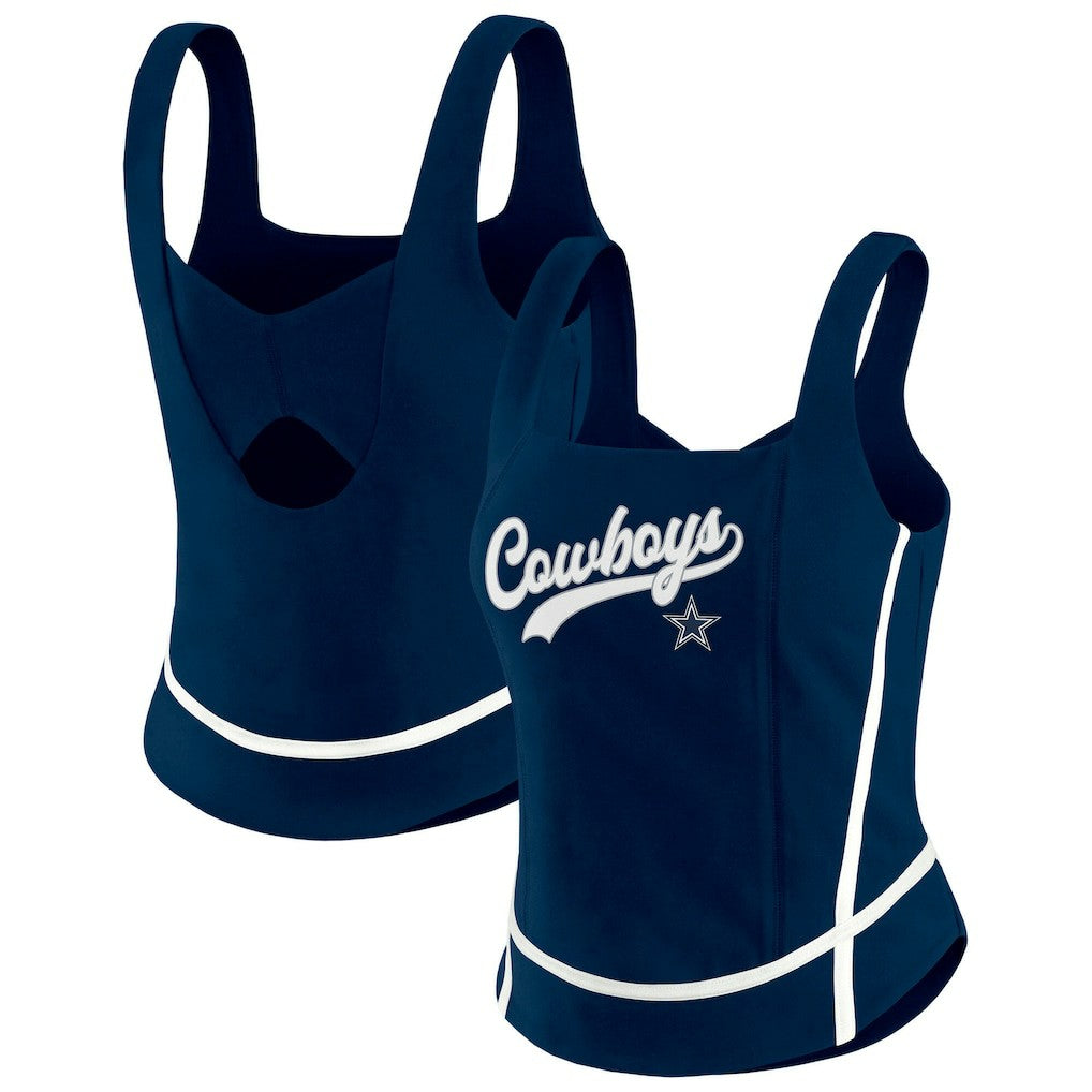 Dallas Cowboys WEAR by Erin Andrews Women's Square Neck Tank Top - Navy on sale