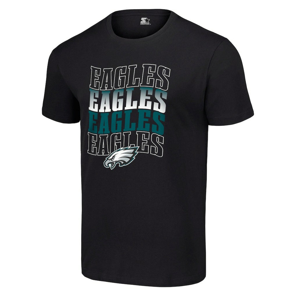 Philadelphia Eagles Starter Four Team Name Logo T-Shirt - Black outlet