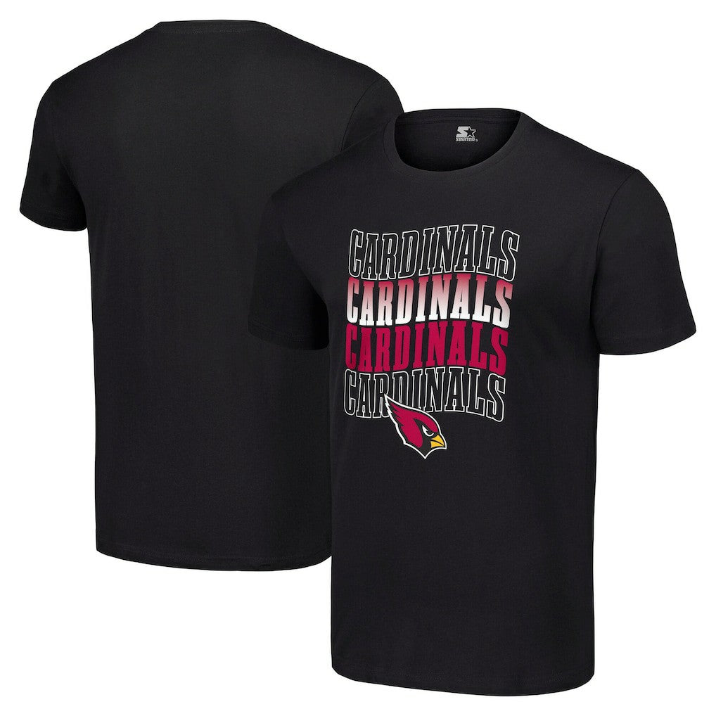 Arizona Cardinals Starter Four Team Name Logo T-Shirt - Black on sale