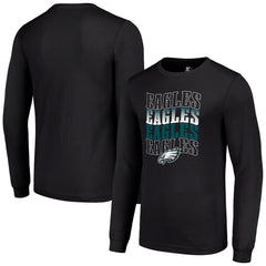 Philadelphia Eagles Starter Team Name Graphic Long Sleeve T-Shirt - Black on sale