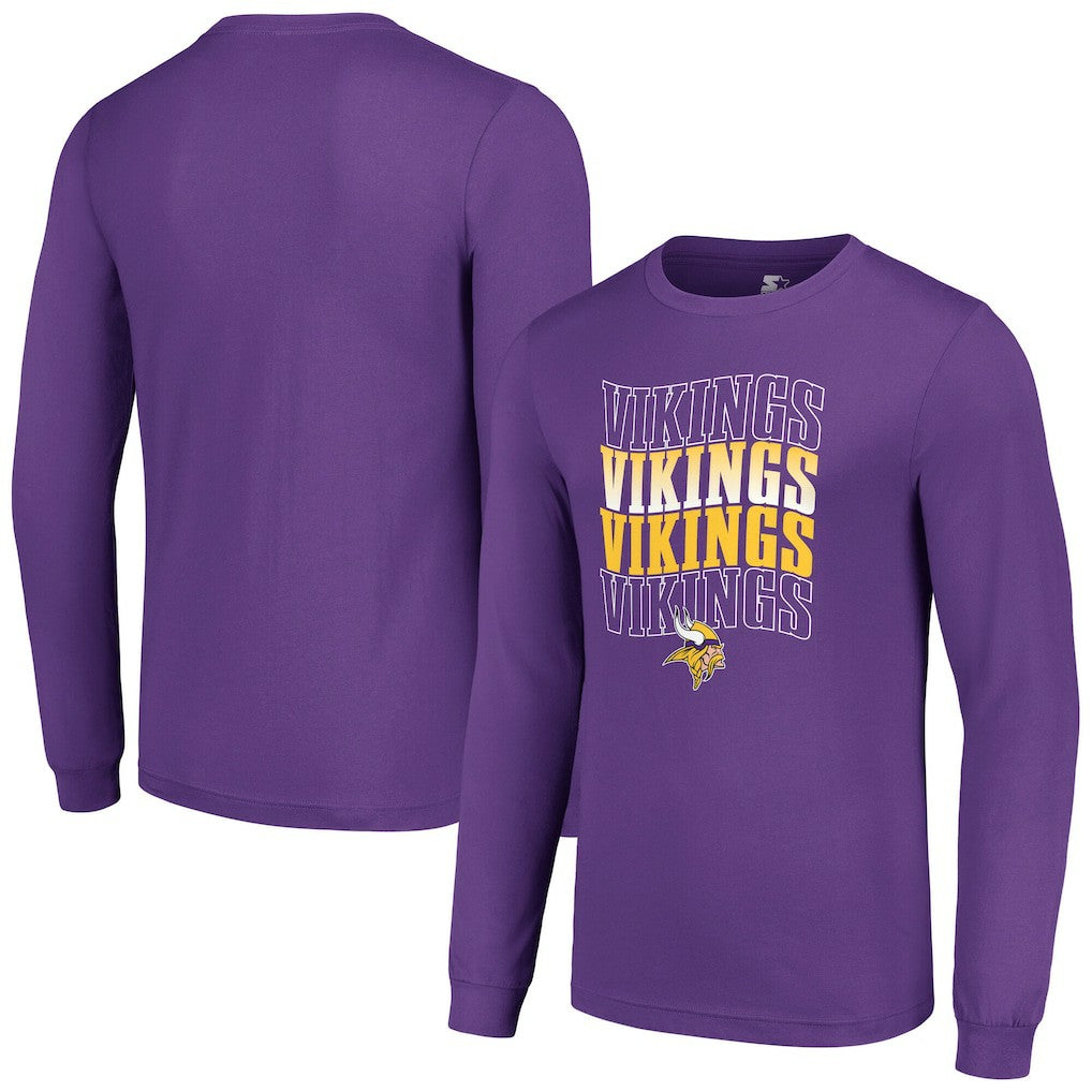 Minnesota Vikings Starter Team Name Graphic Long Sleeve T-Shirt - Purple discount
