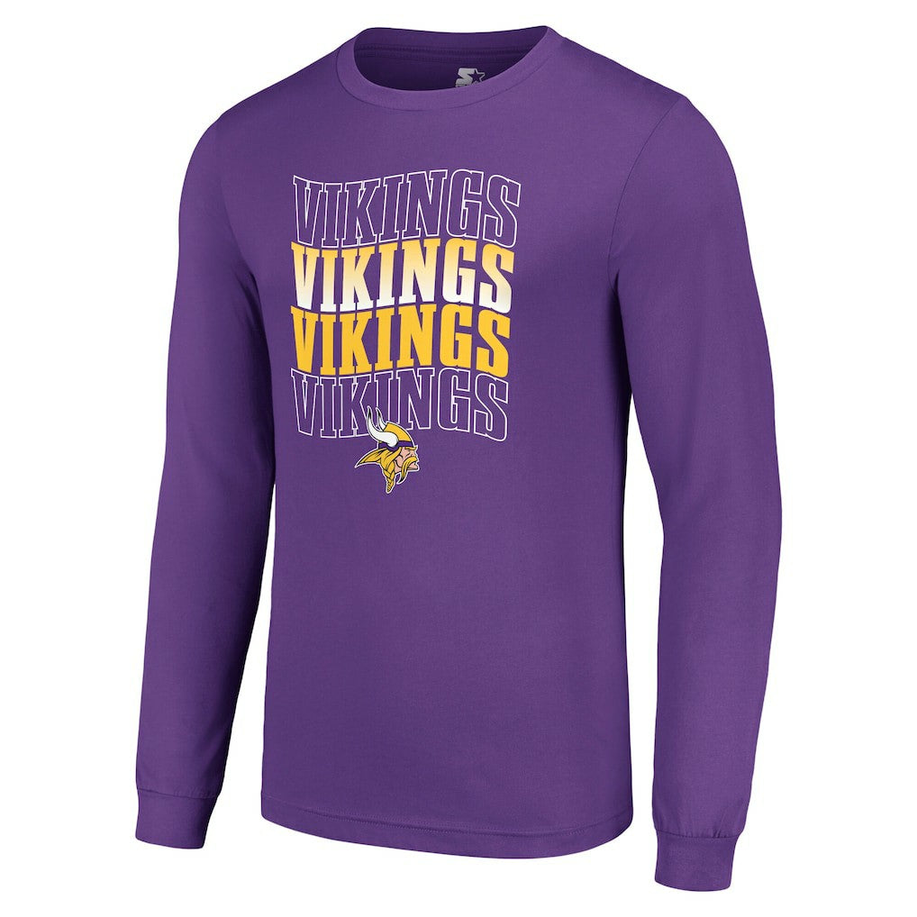 Minnesota Vikings Starter Team Name Graphic Long Sleeve T-Shirt - Purple discount