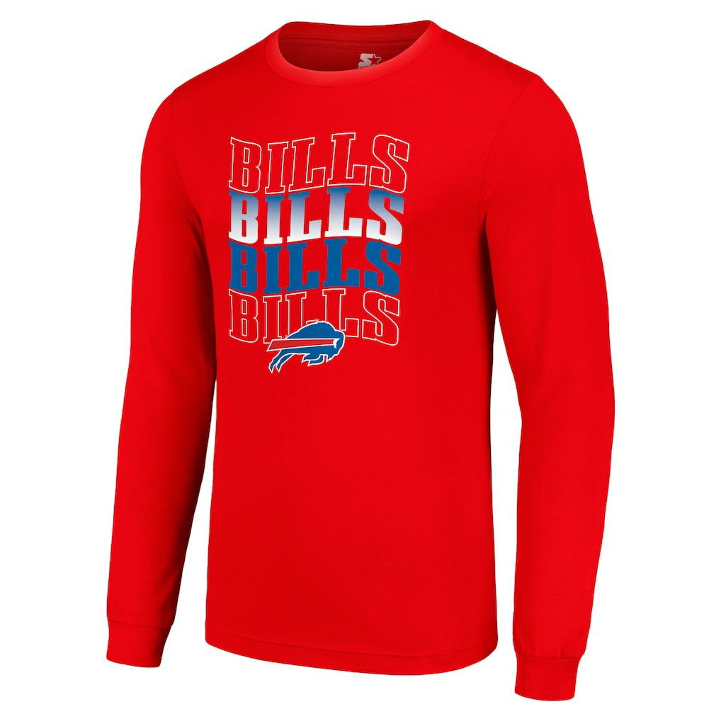 Buffalo Bills Starter Team Name Graphic Long Sleeve T-Shirt - Red discount