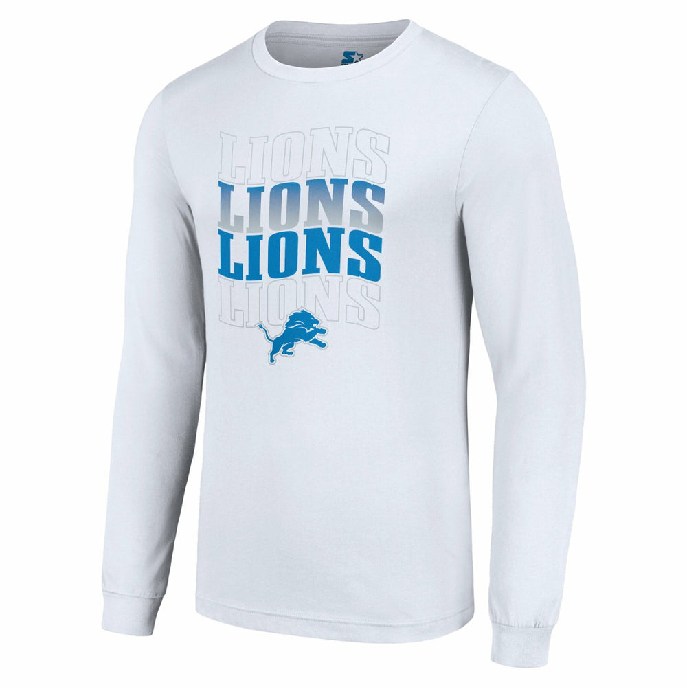Detroit Lions Starter Team Name Graphic Long Sleeve T-Shirt - White discount