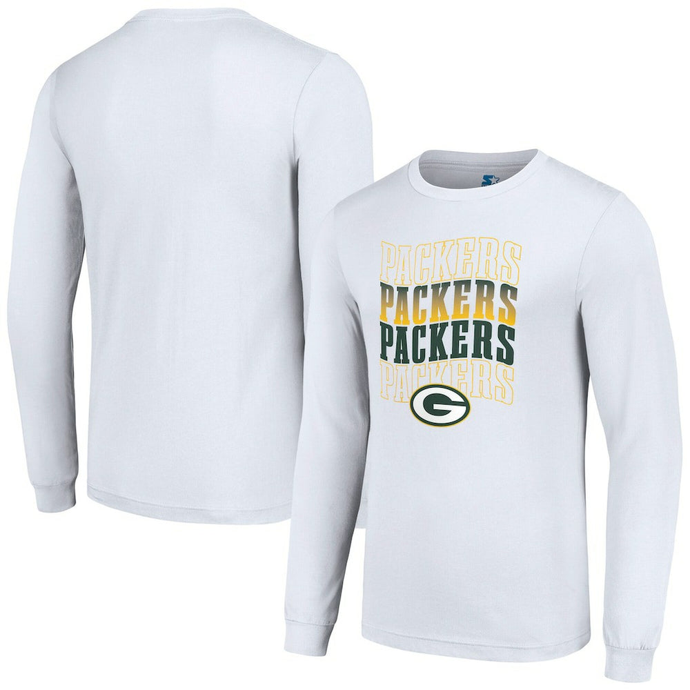 Green Bay Packers Starter Team Name Graphic Long Sleeve T-Shirt - White sale