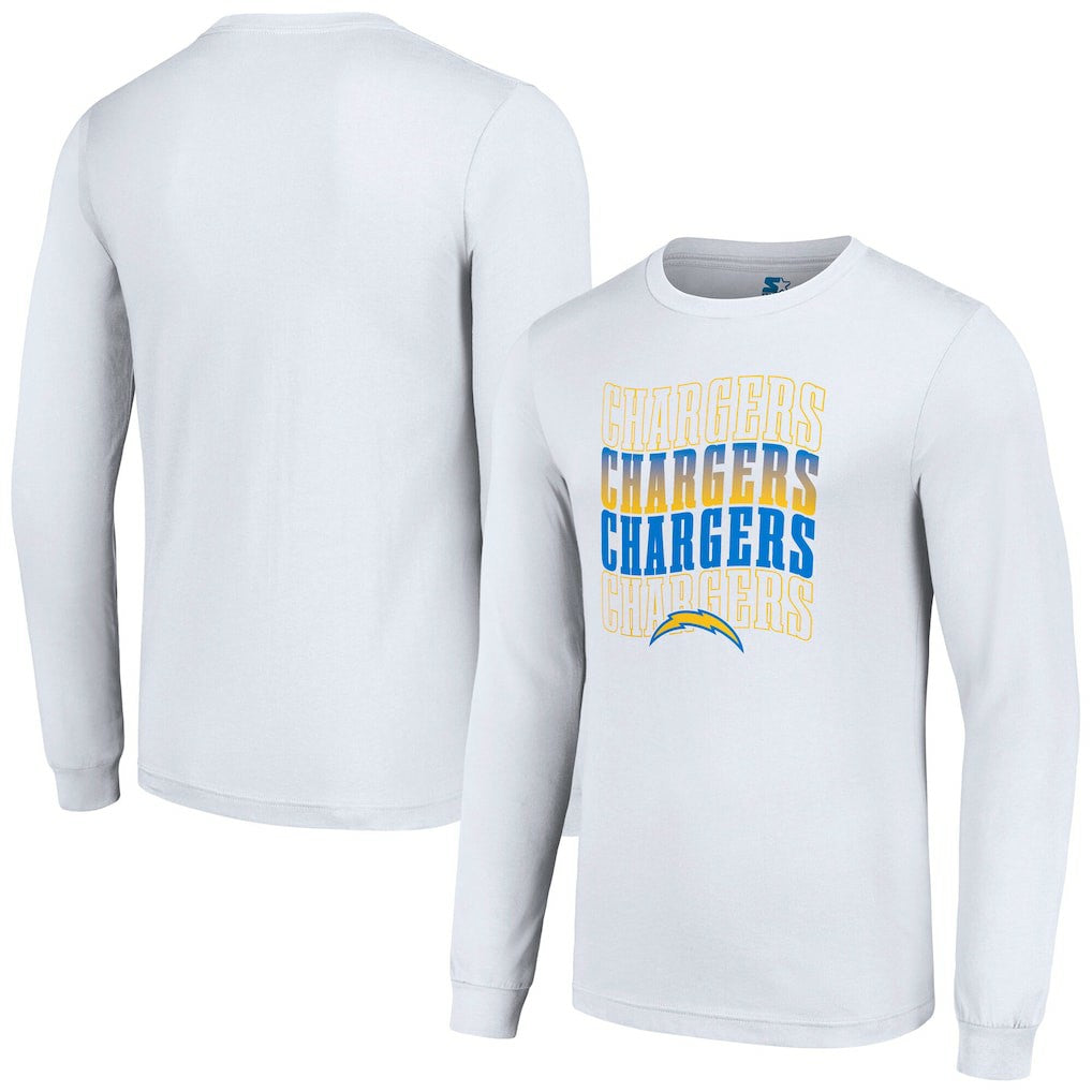 Los Angeles Chargers Starter Team Name Graphic Long Sleeve T-Shirt - White sale