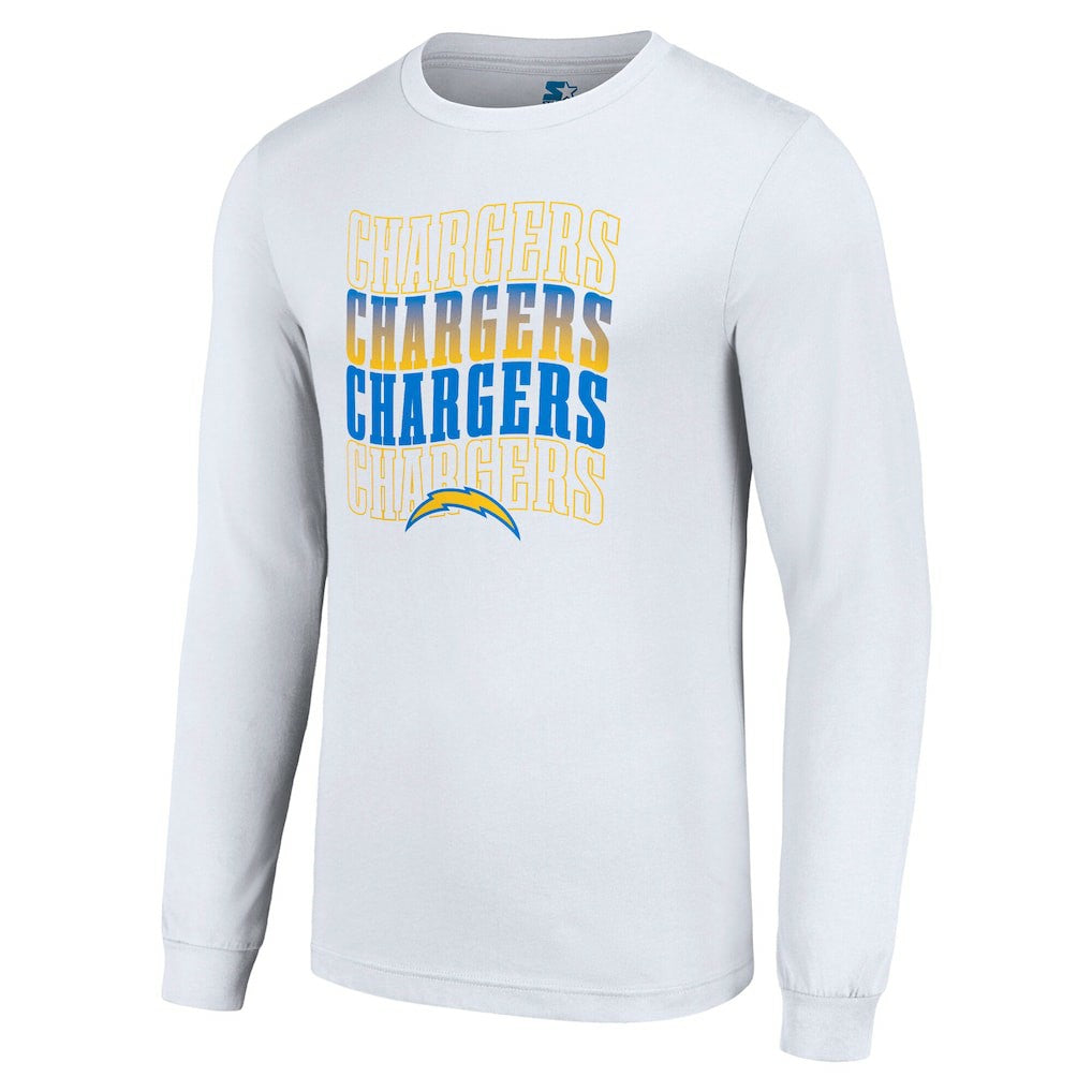Los Angeles Chargers Starter Team Name Graphic Long Sleeve T-Shirt - White sale