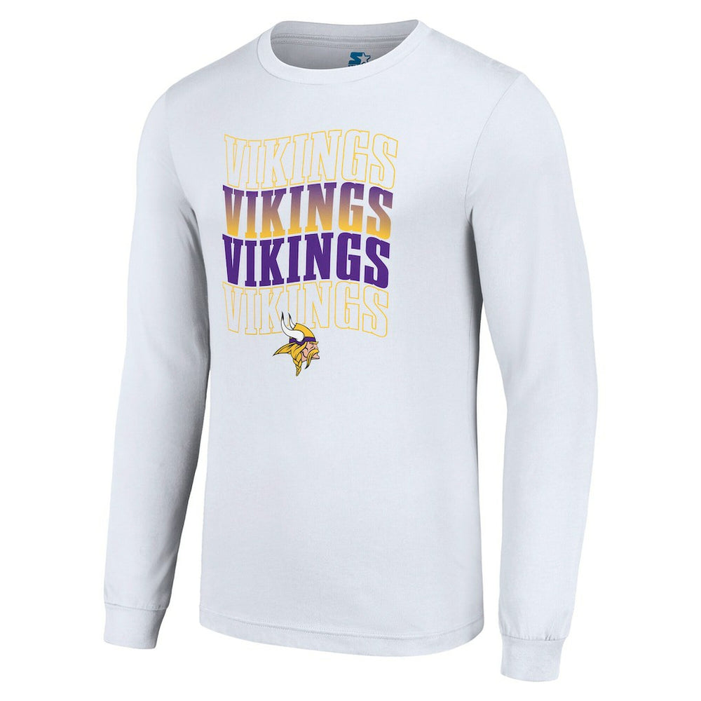 Minnesota Vikings Starter Team Name Graphic Long Sleeve T-Shirt - White cheap