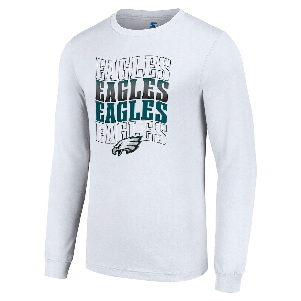 Philadelphia Eagles Starter Team Name Graphic Long Sleeve T-Shirt - White for sale