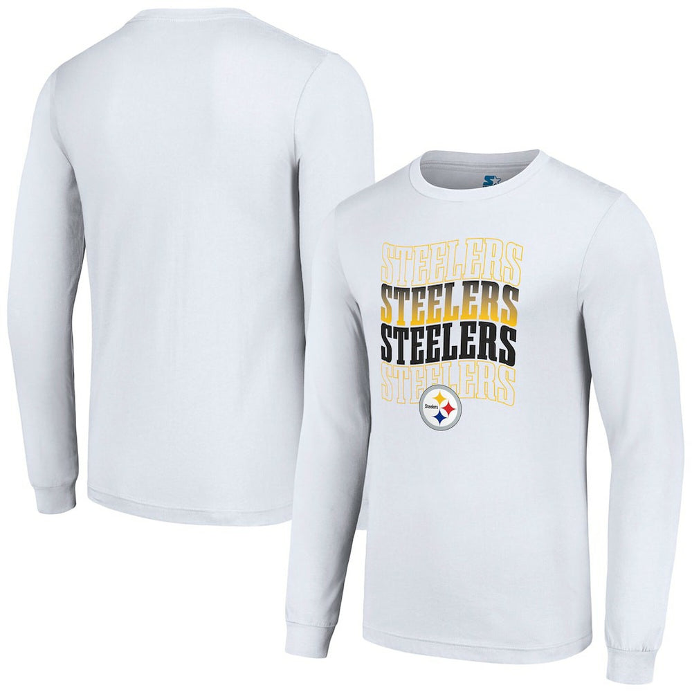 Pittsburgh Steelers Starter Team Name Graphic Long Sleeve T-Shirt - White outlet