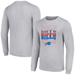 Buffalo Bills Starter Team Name Graphic Long Sleeve T-Shirt - Heather Gray cheap