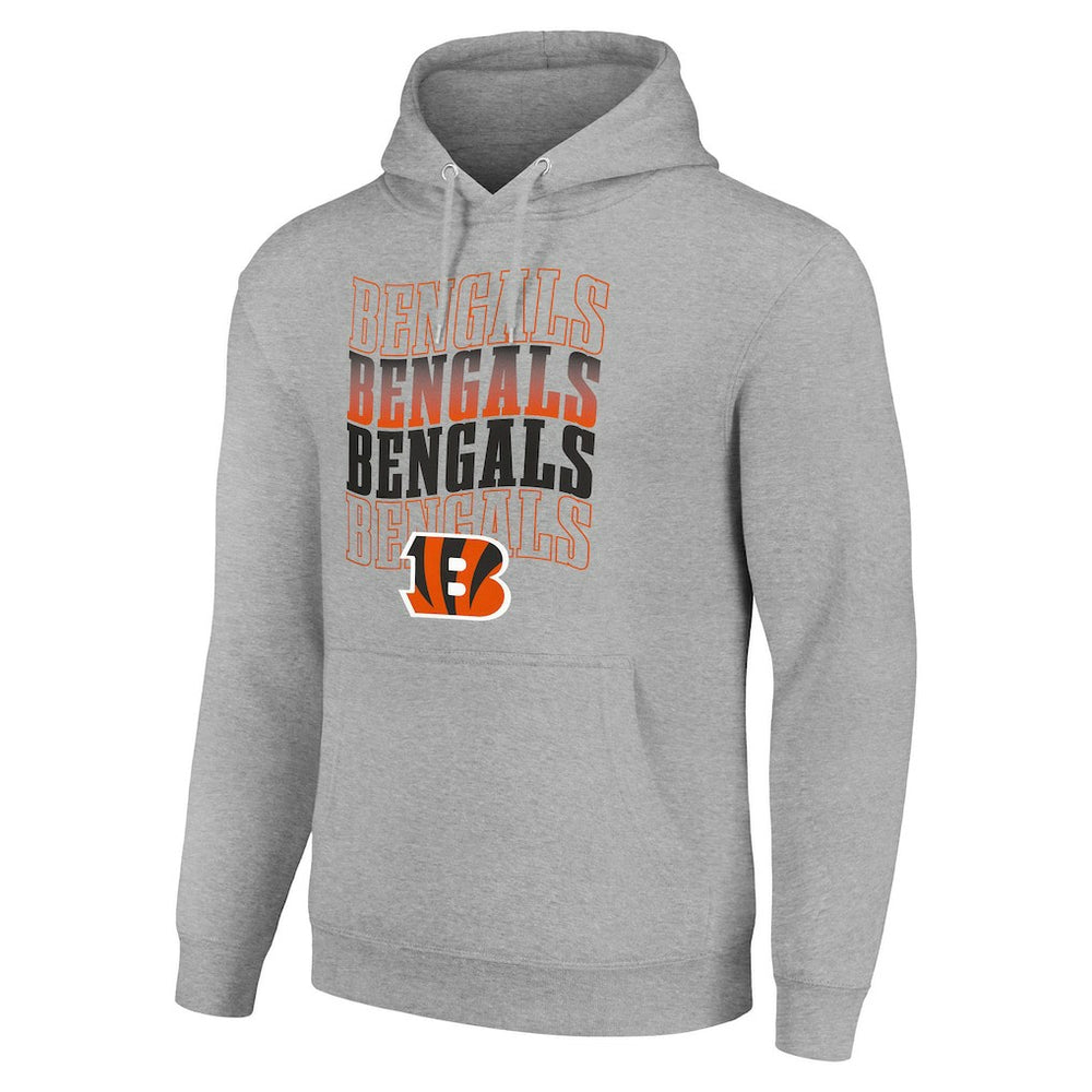 Cincinnati Bengals Starter Four Team Name Logo Fleece Pullover Hoodie - Heather Gray cheap
