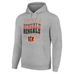 Cincinnati Bengals Starter Four Team Name Logo Fleece Pullover Hoodie - Heather Gray cheap