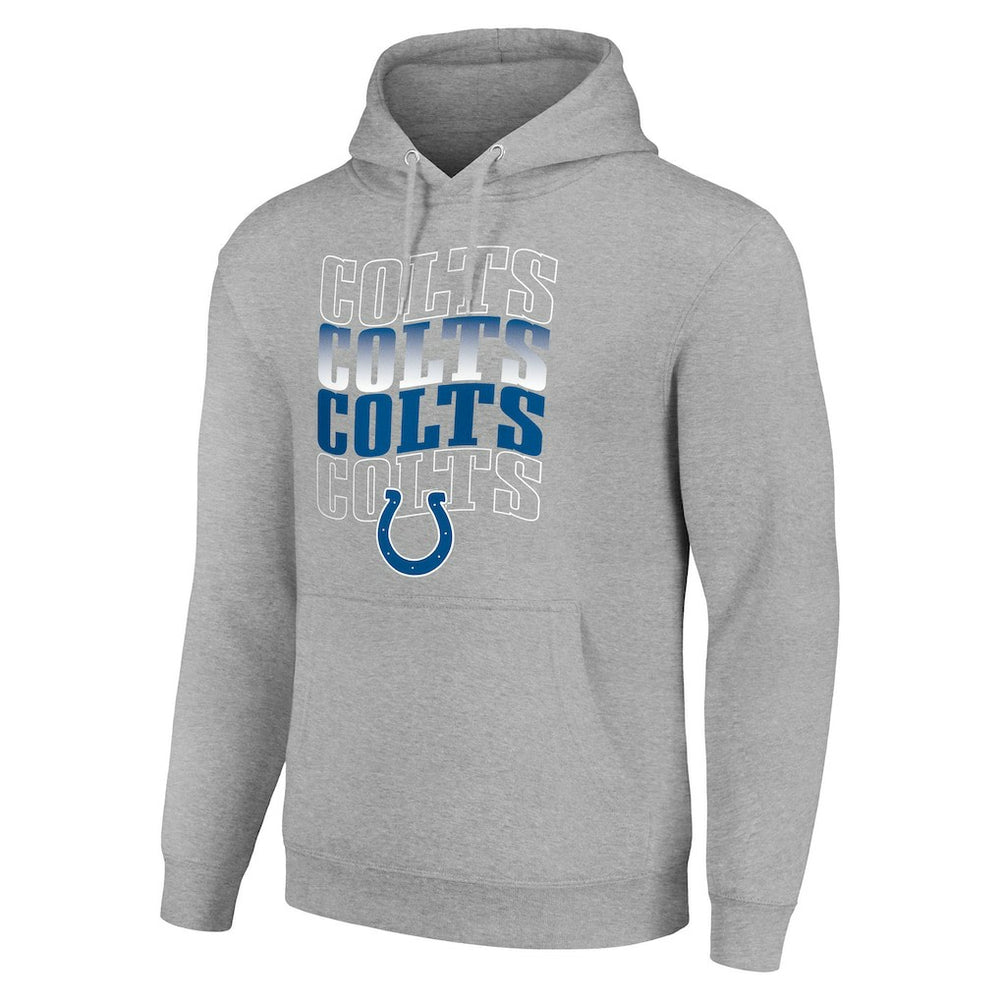 Indianapolis Colts Starter Four Team Name Logo Fleece Pullover Hoodie - Heather Gray cheap